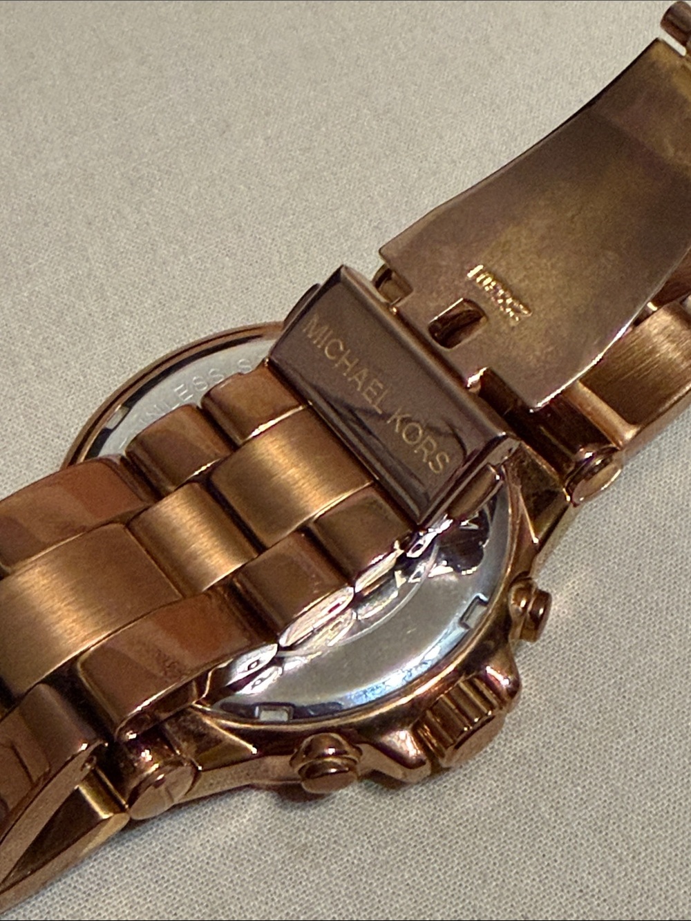 Michael Kors Rose Gold and Blue Chronograph Bracelet Watch - Picture 5 of 7